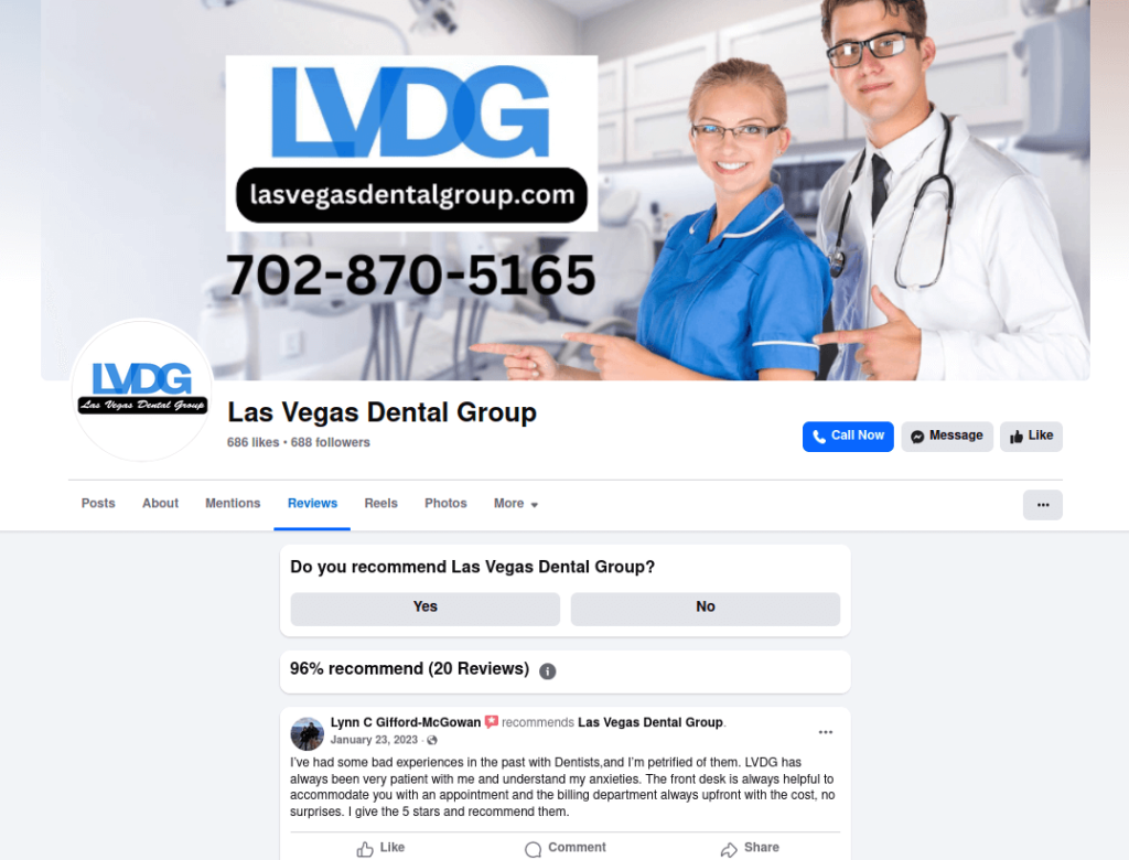 Facebook Reviews for Las Vegas Dental Group