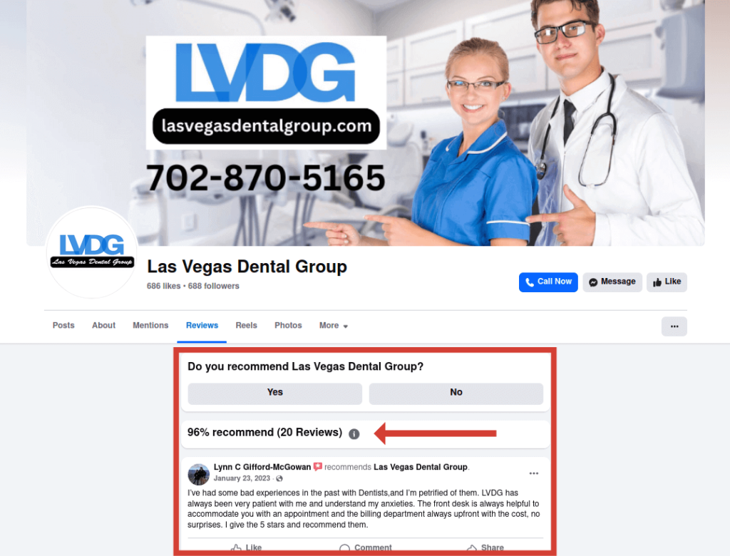 Facebook Reviews for Las Vegas Dental Group
