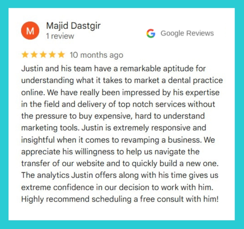 Another happy customer leaves a Google Review about our services. 